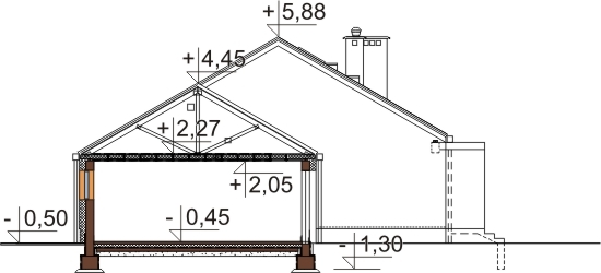 Projekt domu DM-5538 N - przekrój