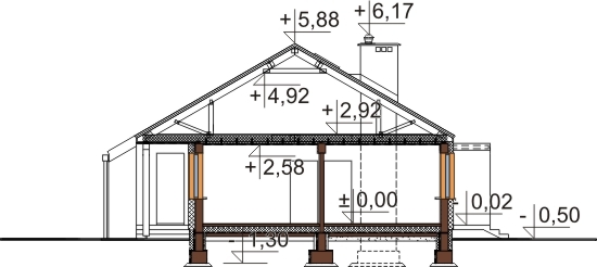 Projekt domu L-5538 N - przekrój