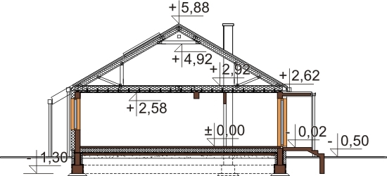 Projekt domu L-5538 N - przekrój