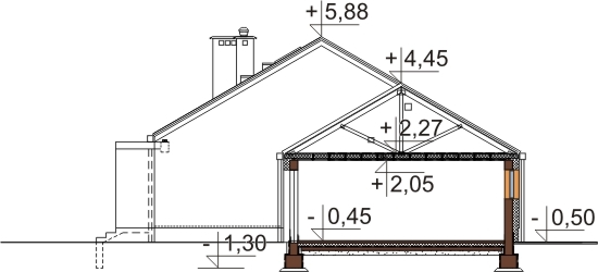 Projekt domu L-5538 N - przekrój