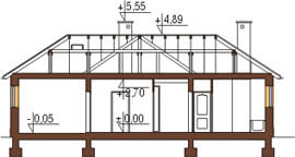 Projekt domu DM-6018 N - przekrój