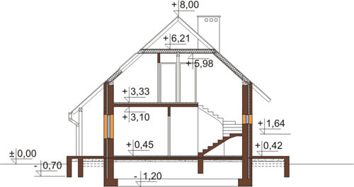 Projekt domu DM-6083 N - przekrój