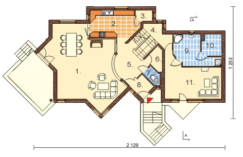 Projekt domu DM-6186 - rzut