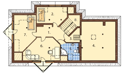 Projekt domu DM-6186 - rzut