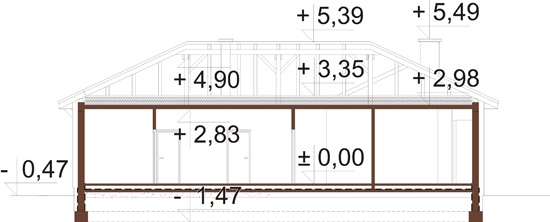 Projekt domu DM-6087 N - przekrój