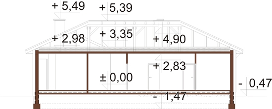 Projekt domu L-6087 N - przekrój