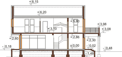 Projekt domu DM-6509 - przekrój