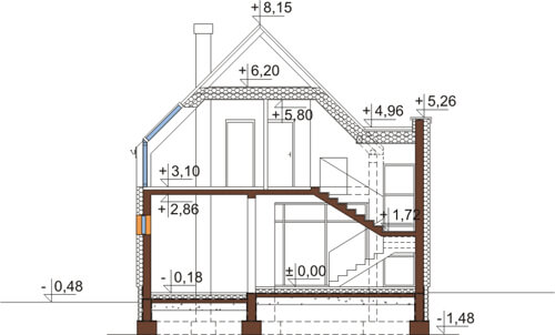 Projekt domu DM-6509 - przekrój