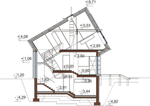 Projekt domu DM-6507 - przekrój