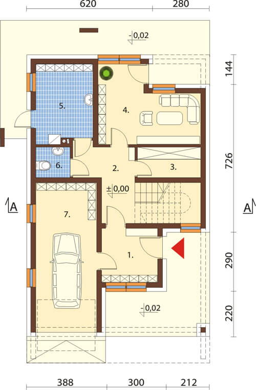 Projekt domu DM-6508 - rzut