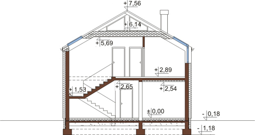 Projekt domu L-6508 - przekrój