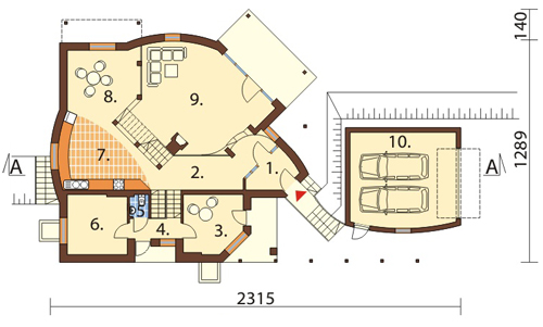 Projekt domu DM-6189 - rzut