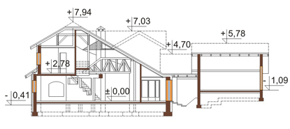 Projekt domu DM-6189 - przekrój