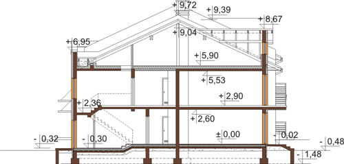 Projekt domu DM-6502 - przekrój