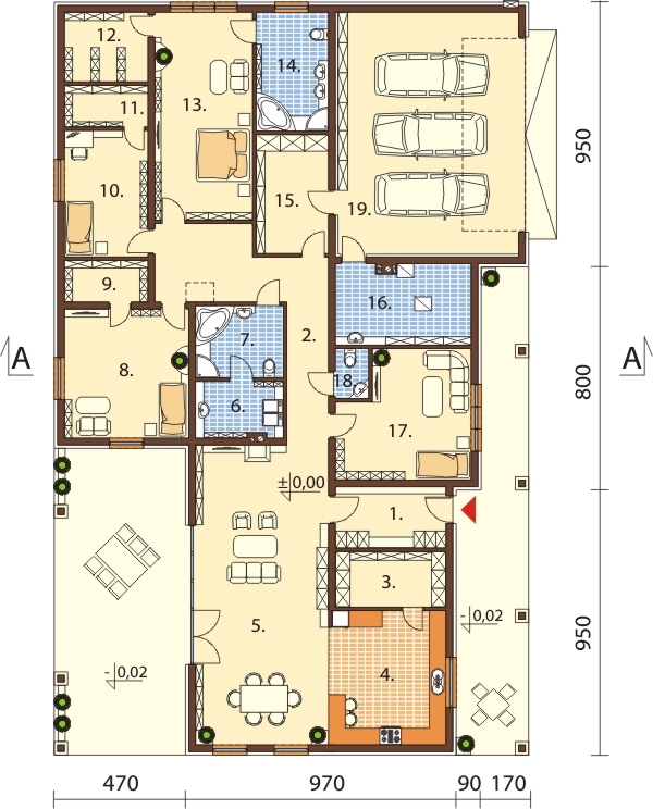 Projekt domu DM-6532 - rzut