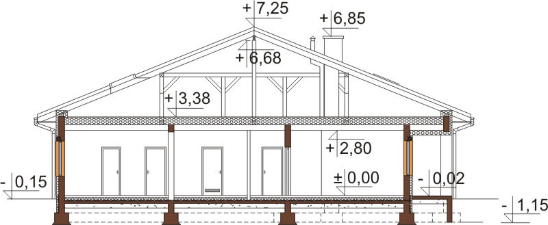 Projekt domu DM-6532 - przekrój