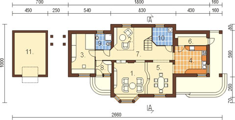 Projekt domu DM-5545 - rzut