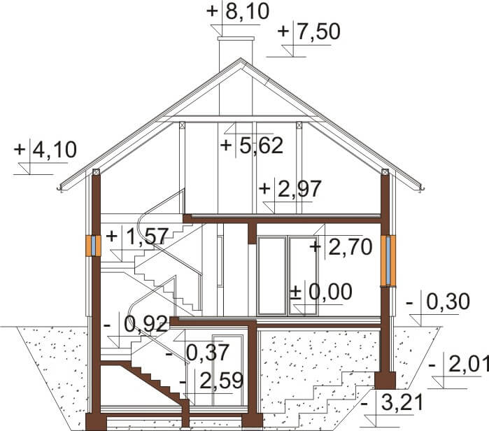 Projekt domu DM-6536 - przekrój