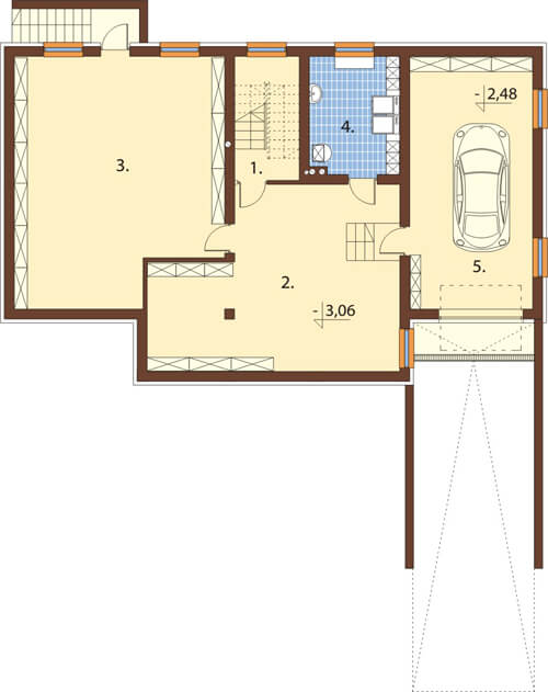 Projekt domu DM-6551 - rzut