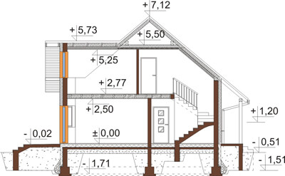 Projekt domu DM-6541 - przekrój