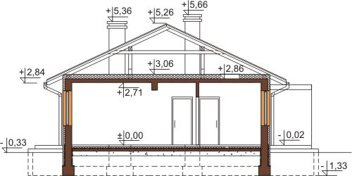 Projekt domu DM-6570 - przekrój