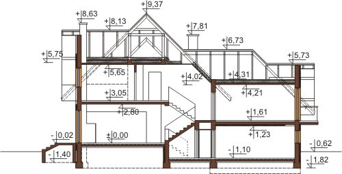 Projekt domu DM-6571 - przekrój