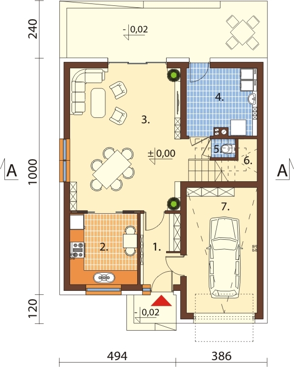 Projekt domu DM-6545 - rzut