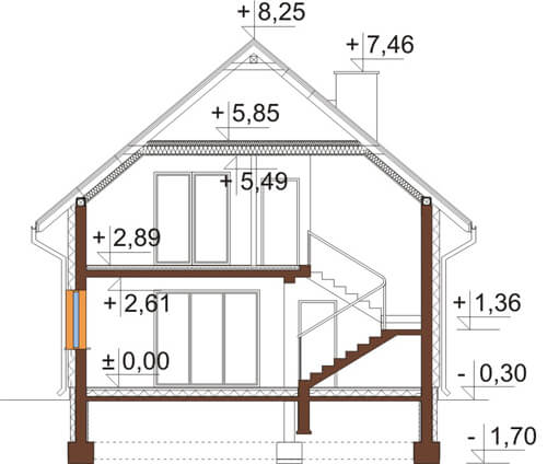 Projekt domu DM-6545 - przekrój