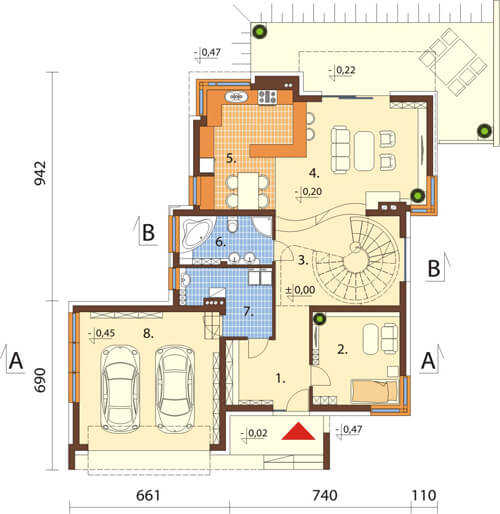 Projekt domu DM-6543 - rzut