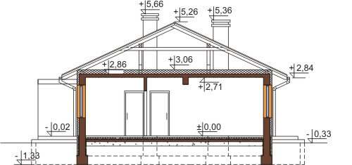 Projekt domu L-6570 - przekrój