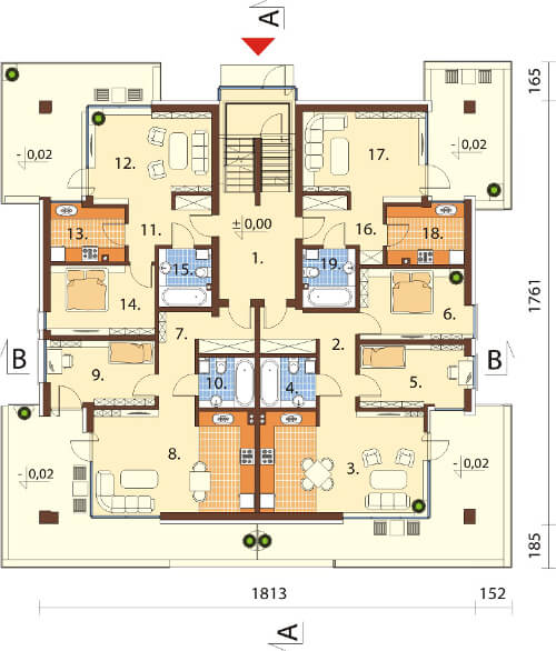 Projekt domu DM-6549 - rzut