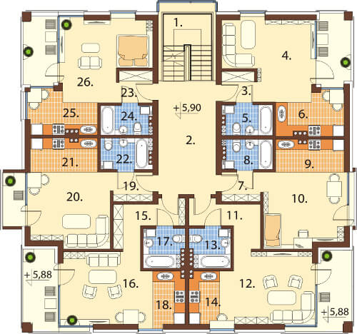 Projekt domu DM-6549 - rzut