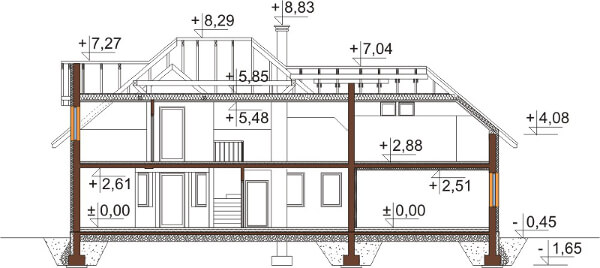 Projekt domu DM-6572 - przekrój