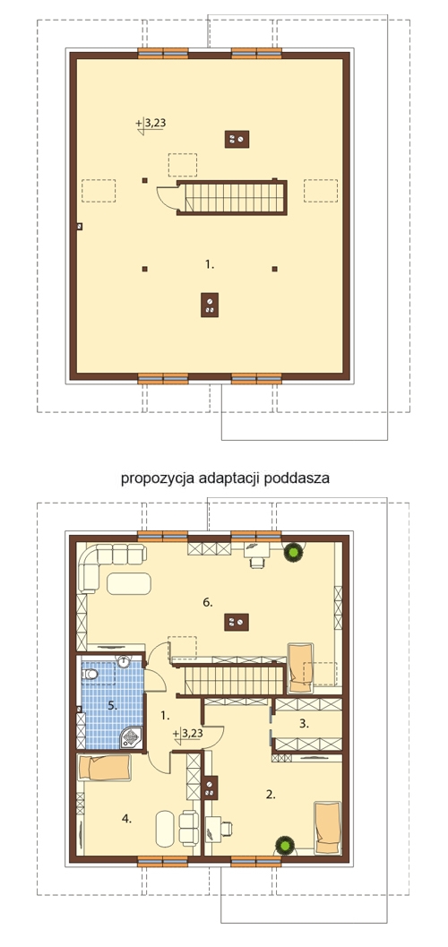 Projekt domu DM-6544 - rzut