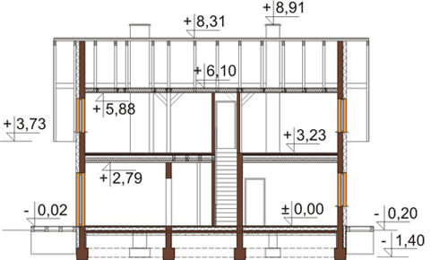 Projekt domu DM-6544 - przekrój