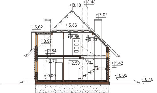 Projekt domu DM-6542 - przekrój