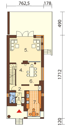 Projekt domu DM-6195 - rzut