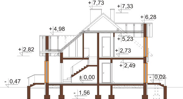 Projekt domu DM-6573 - przekrój