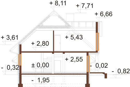 Projekt domu DM-6574 - przekrój