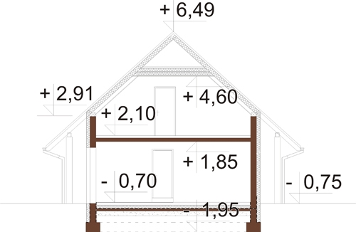 Projekt domu DM-6574 - przekrój