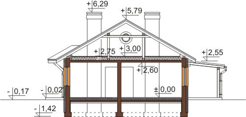 Projekt domu L-6546 - przekrój