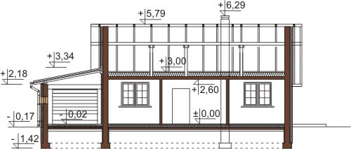 Projekt domu L-6546 - przekrój