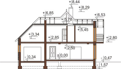 Projekt domu DM-6576 - przekrój