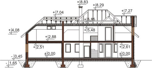 Projekt domu L-6572 - przekrój