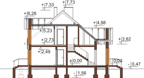Projekt domu L-6573 - przekrój