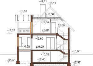 Projekt domu DM-6559 - przekrój