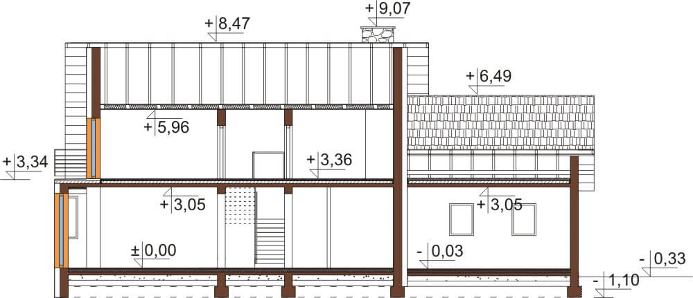 Projekt domu DM-6577 - przekrój