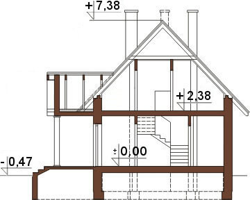 Projekt domu DM-6268 - przekrój