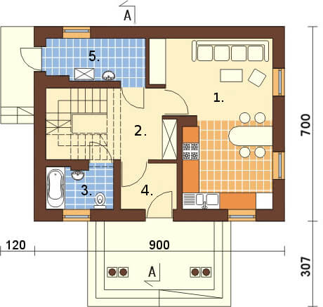 Projekt domu DM-6268 - rzut