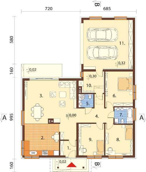 Projekt domu DM-6558 - rzut